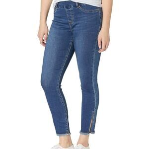 Tribal Audrey Pull On Jeggings Mid Rise Ankle Jeans Raw Hem Size 2